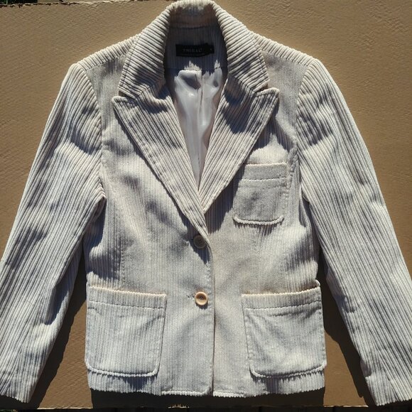 Tribal cream off white 100% cotton corduroy blazer jacket size 8 - Picture 5 of 14